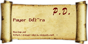 Payer Dóra névjegykártya
